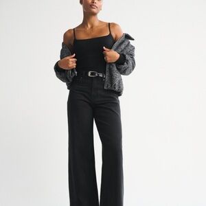 Abercrombie & Fitch Black Wide Leg Jeans